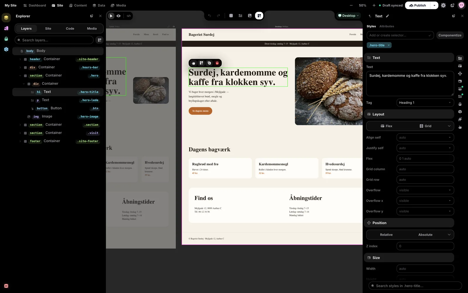 Striive-editoren med mobil, tablet og computer side om side